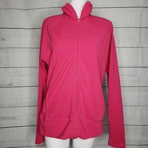 Adidas climalite zip up large pink track jacket